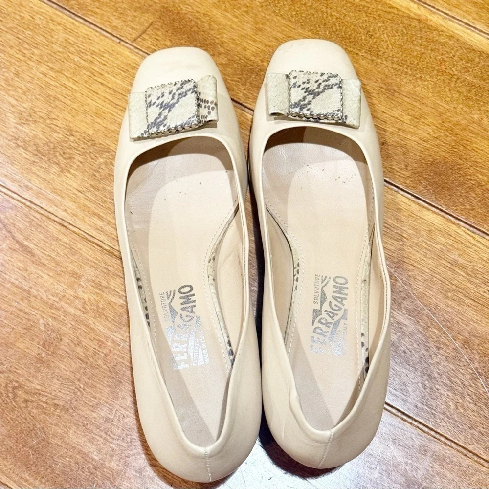Salvatore Ferragamo “Celia” low heel pumps.